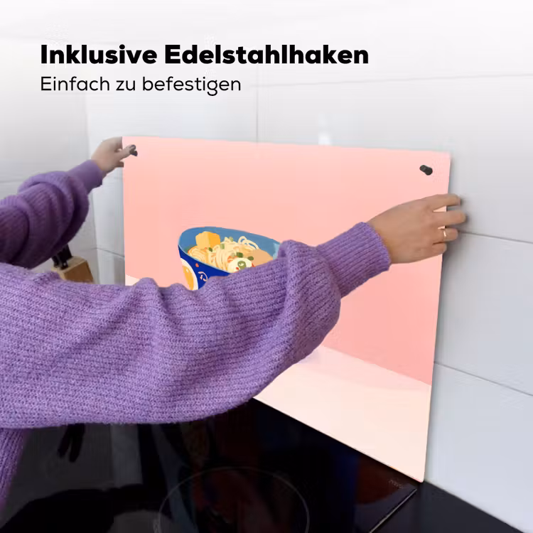 Noodles - Kom - Blauw - Illustratie Inductie beschemer met haakjes klein -ky-ophangen-de