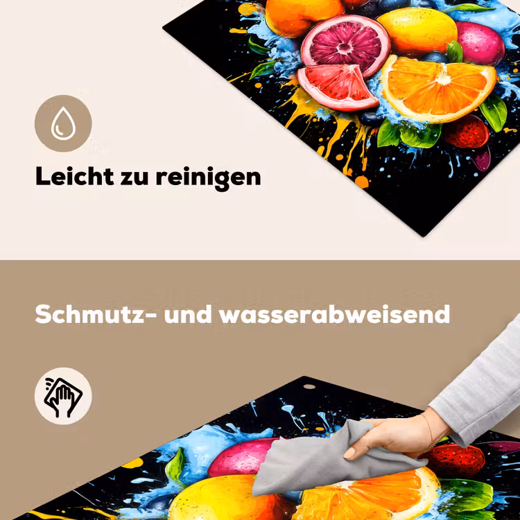 Fruit - Graffiti - Kleurrijk - Sinaasappel - Aardbei - Abstract Inductie beschemer met haakjes klein -ky-schoon-de