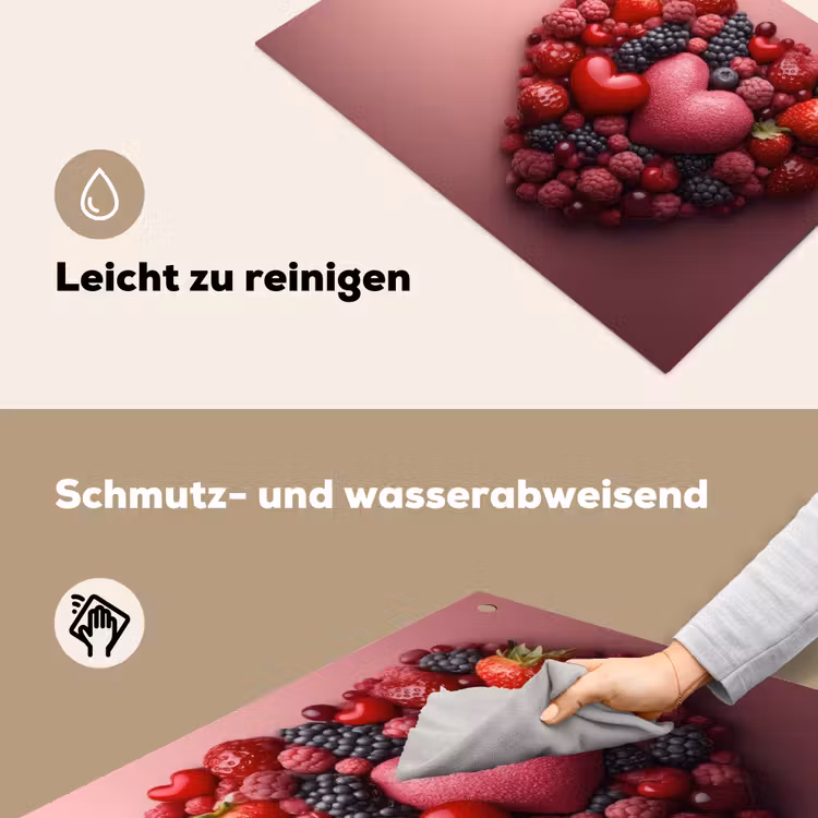Fruit - Hartjes - Aardbeien - Frambozen - Bosbessen Inductie beschemer met haakjes klein -ky-schoon-de