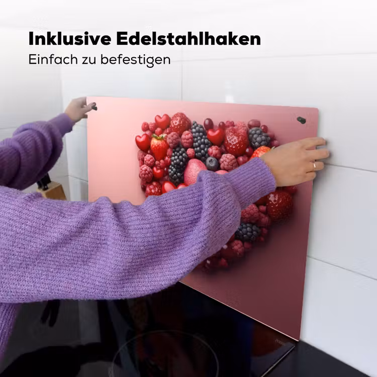 Fruit - Hartjes - Aardbeien - Frambozen - Bosbessen Inductie beschemer met haakjes klein -ky-ophangen-de