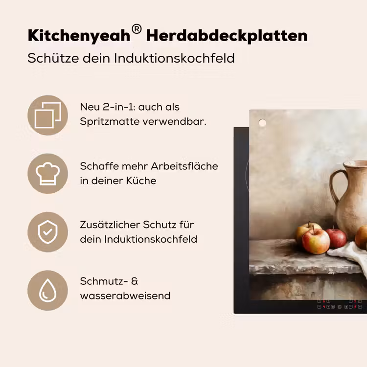 Fruit - Kruiden - Landelijk Inductie beschemer met haakjes klein -ky-usp-de