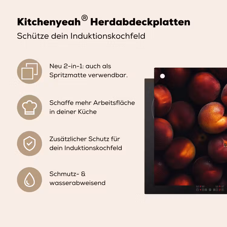 Fruit - Close up - Nectarines Inductie beschemer met haakjes klein -ky-usp-de