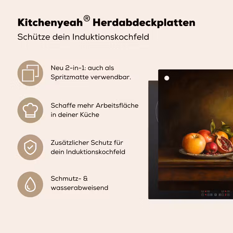Fruit - Stilleven - Wijn - Kaars Inductie beschemer met haakjes klein -ky-usp-de