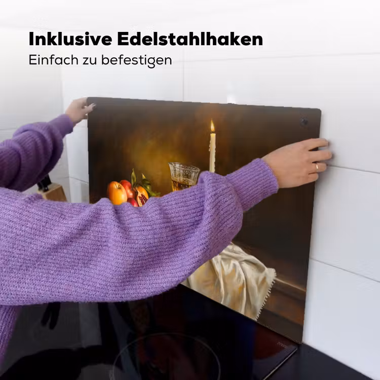 Fruit - Stilleven - Wijn - Kaars Inductie beschemer met haakjes klein -ky-ophangen-de