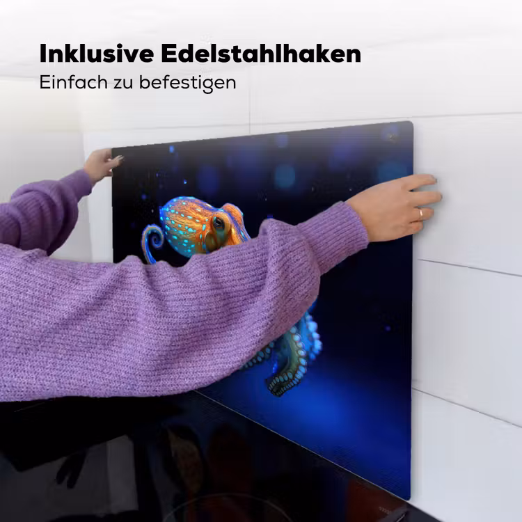 Octopus - Stippen - Blauw - Zee Inductie beschemer met haakjes middel -ky-ophangen-de
