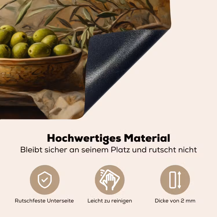 Olijven - Stilleven - Vintage Inductie beschemer met haakjes klein -ky-onderkant-de