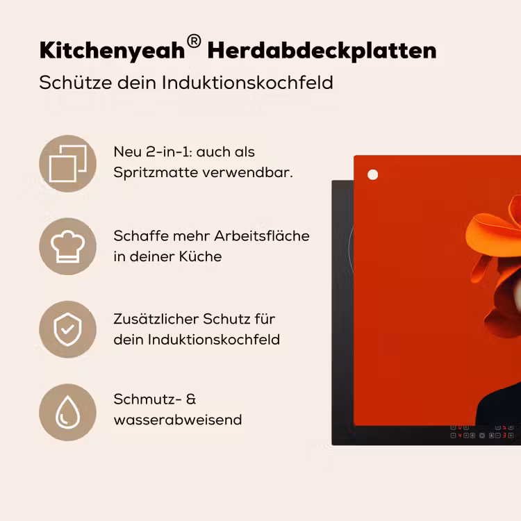 Oranje - Hoed - Vrouw Inductie beschemer met haakjes klein -ky-usp-de