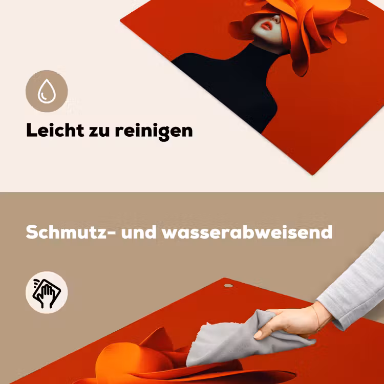 Oranje - Hoed - Vrouw Inductie beschemer met haakjes klein -ky-schoon-de