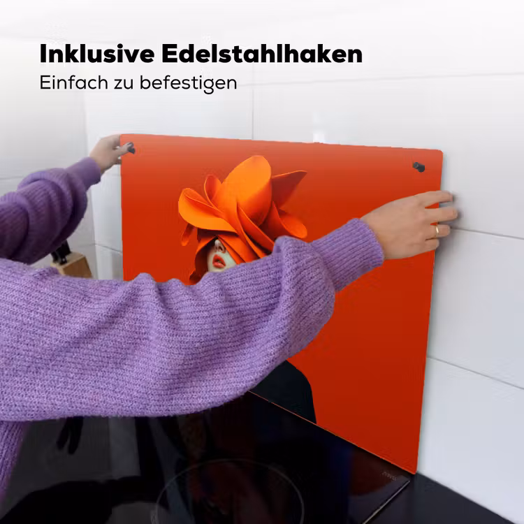 Oranje - Hoed - Vrouw Inductie beschemer met haakjes klein -ky-ophangen-de