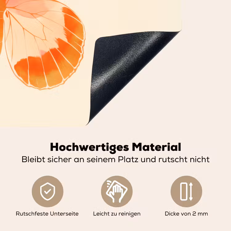 Oranje - Vlinder - Minimalistisch Inductie beschemer met haakjes klein -ky-onderkant-de