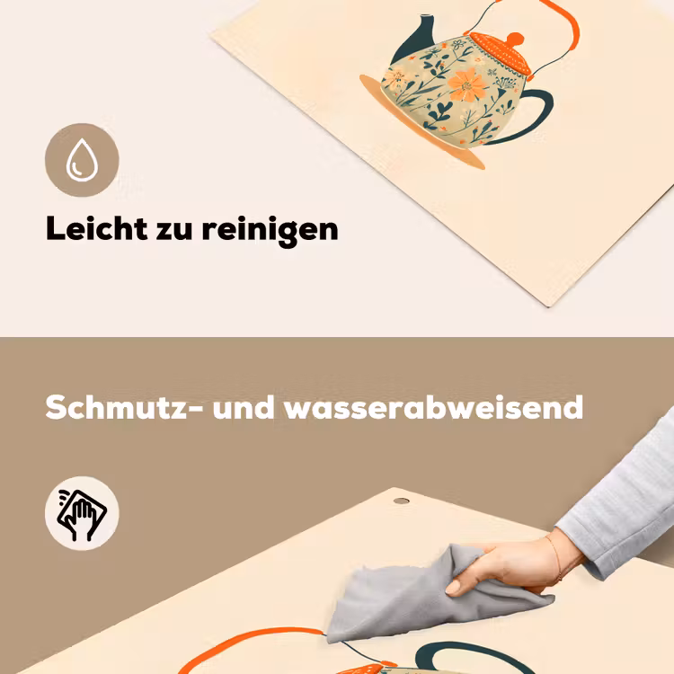 Oranje - Theepot - Bloemen - Bladeren Inductie beschemer met haakjes klein -ky-schoon-de