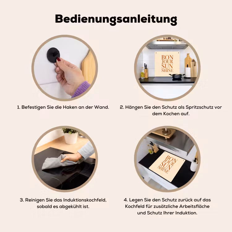 Oranje - Quote - Sun Inductie beschemer met haakjes middel -ky-gebruik-de