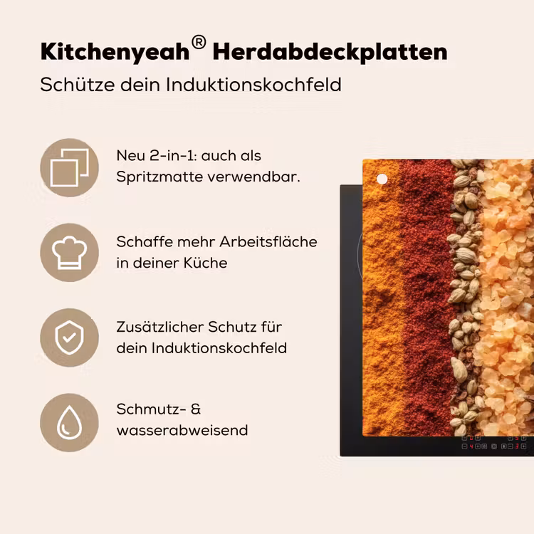 Banen - Verticaal - Kruiden - Variatie Inductie beschemer met haakjes klein -ky-usp-de