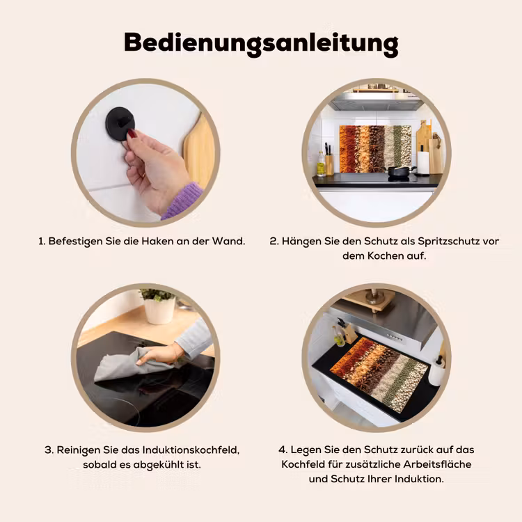 Banen - Verticaal - Kruiden - Variatie Inductie beschemer met haakjes klein -ky-gebruik-de