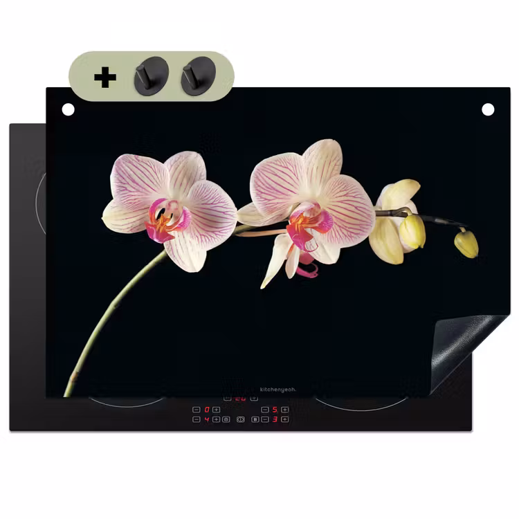Orchidee - Roze - Bloemen Inductie beschemer met haakjes klein -3d