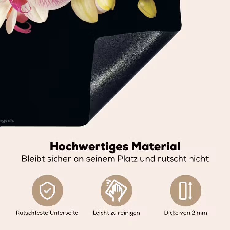 Orchidee - Roze - Bloemen Inductie beschemer met haakjes klein -ky-onderkant-de
