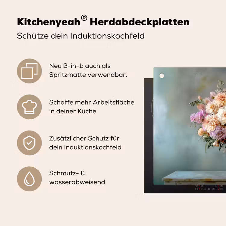Orchidee - Boeket - Vaas - Bloemen Inductie beschemer met haakjes klein -ky-usp-de