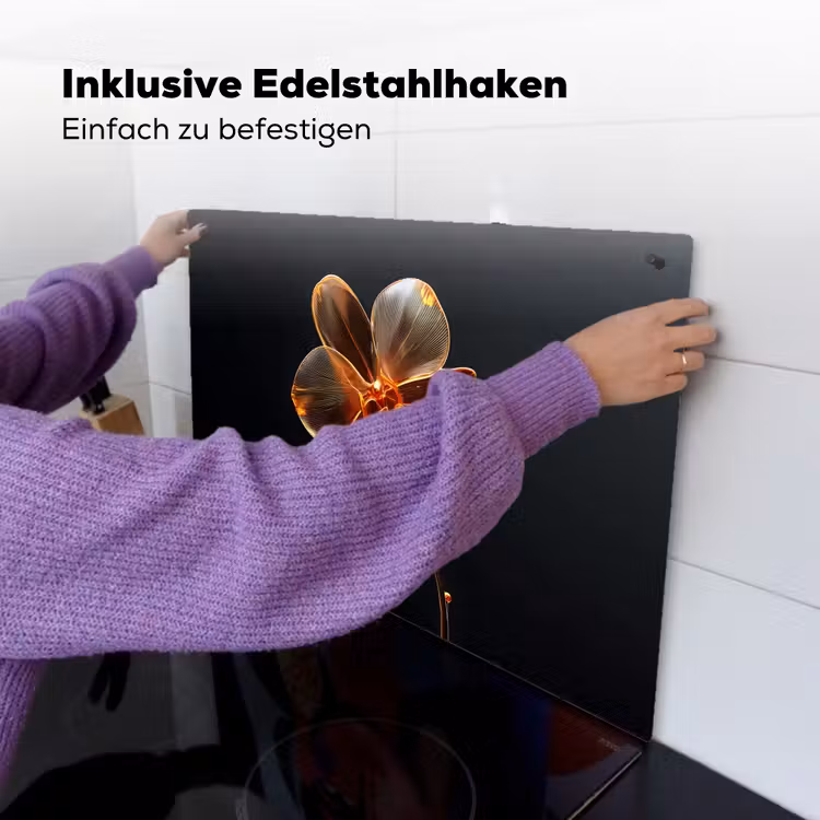 Orchidee - Doorzichtig - Bloem Inductie beschemer met haakjes klein -ky-ophangen-de