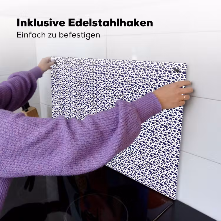 Oceaan - Bubbel - Blauw - Wit Inductie beschemer met haakjes klein 777 -ky-ophangen-de