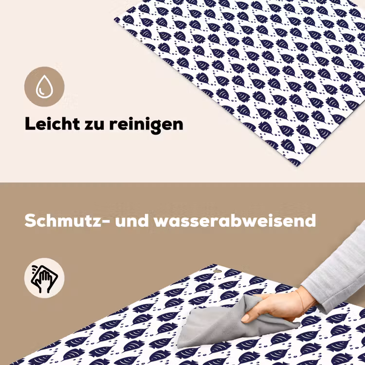 Oceaan - Vis - Blauw - Wit Inductie beschemer met haakjes klein 777 -ky-schoon-de