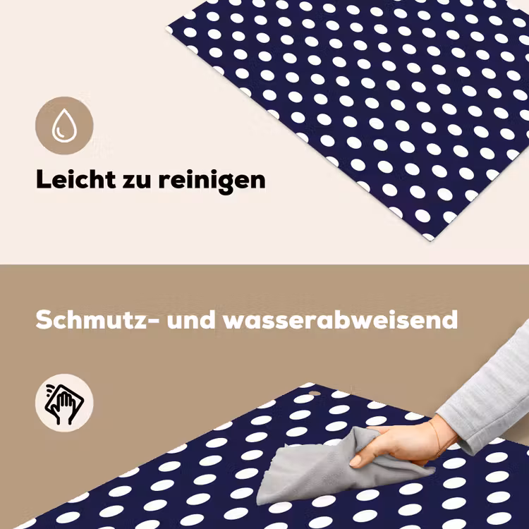 Oceaan - Stippen - Blauw - Wit Inductie beschemer met haakjes klein 777 -ky-schoon-de