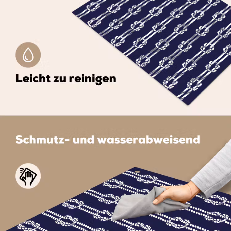 Oceaan - Touw - Blauw - Wit Inductie beschemer met haakjes klein 777 -ky-schoon-de