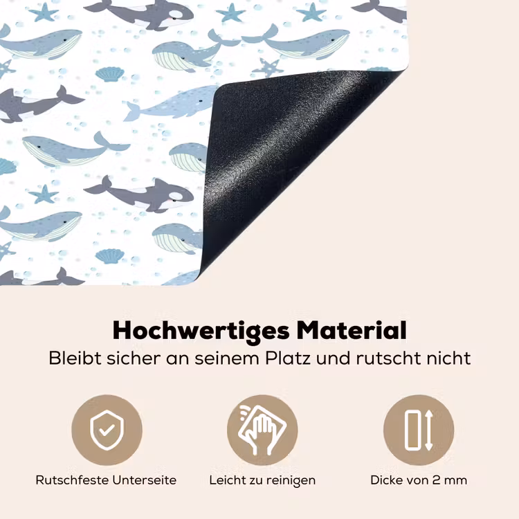 Oceaan - Walvis - Orka - Blauw Inductie beschemer met haakjes klein 777 -ky-onderkant-de