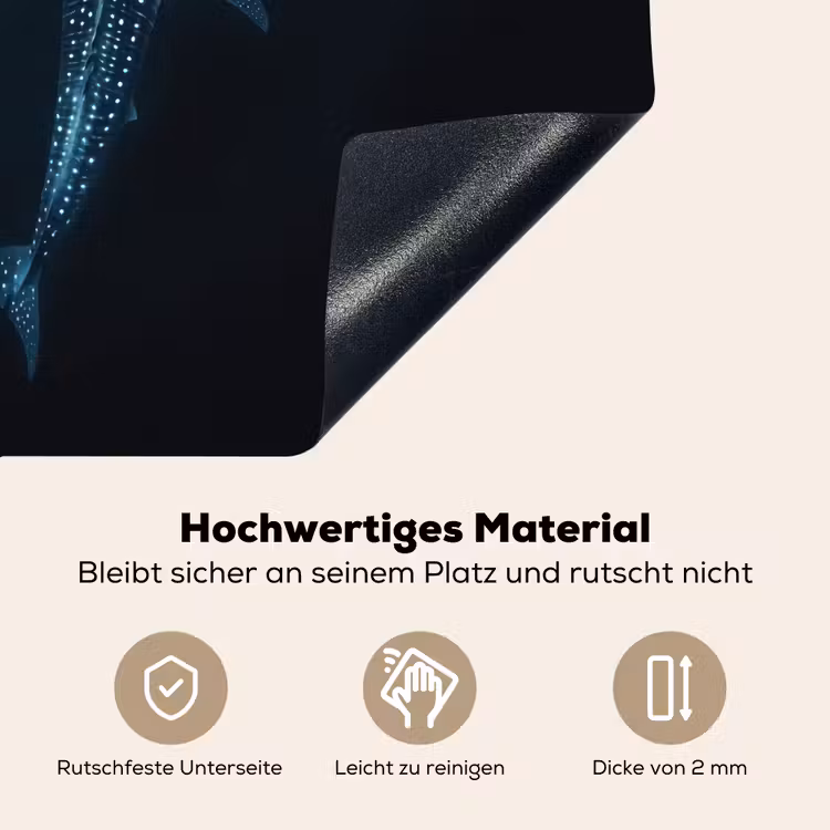 Oceaan - Walvishaai - Donkerblauw - Vlekken Inductie beschemer met haakjes middel -ky-onderkant-de