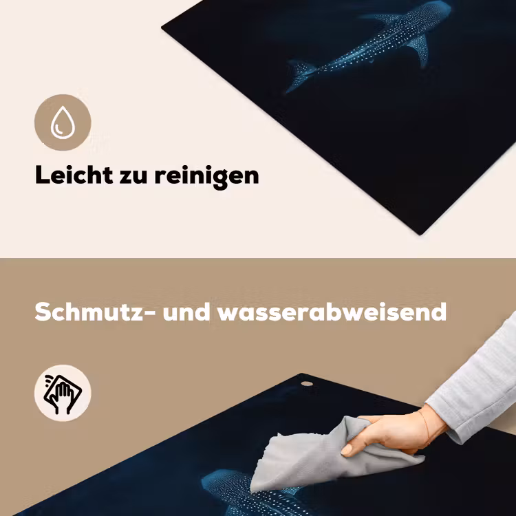 Oceaan - Walvishaai - Donkerblauw - Vlekken Inductie beschemer met haakjes middel -ky-schoon-de