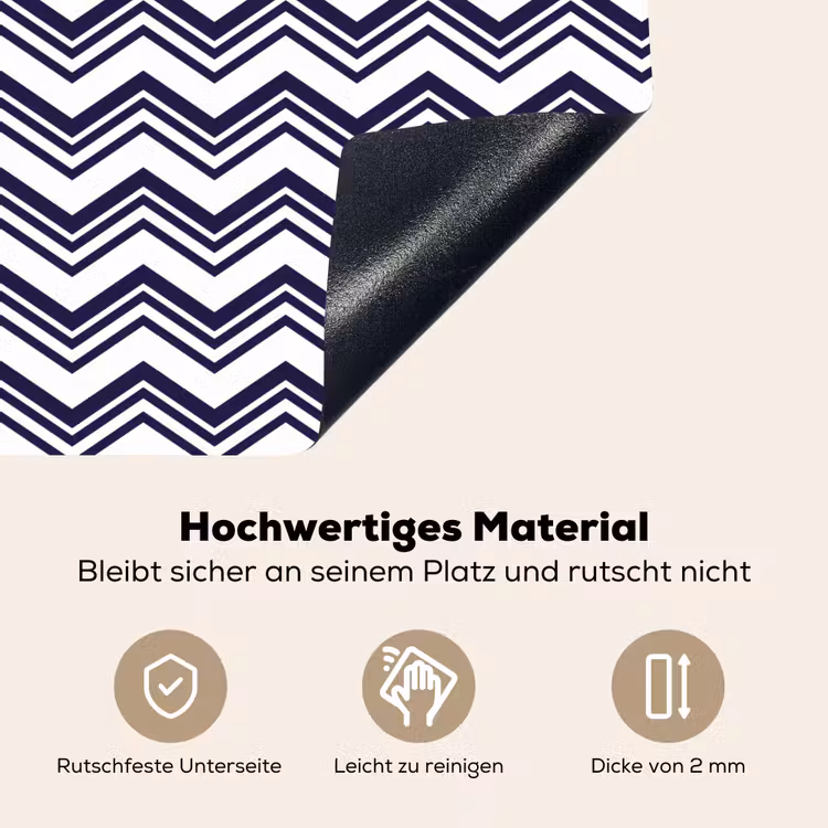 Oceaan - Golven - Blauw - Wit Inductie beschemer met haakjes klein 777 -ky-onderkant-de