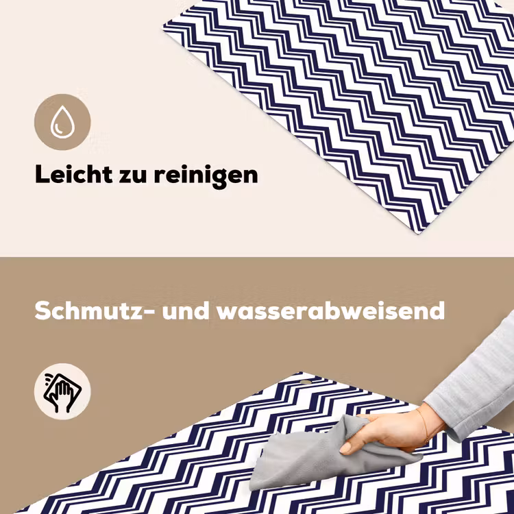 Oceaan - Golven - Blauw - Wit Inductie beschemer met haakjes klein 777 -ky-schoon-de