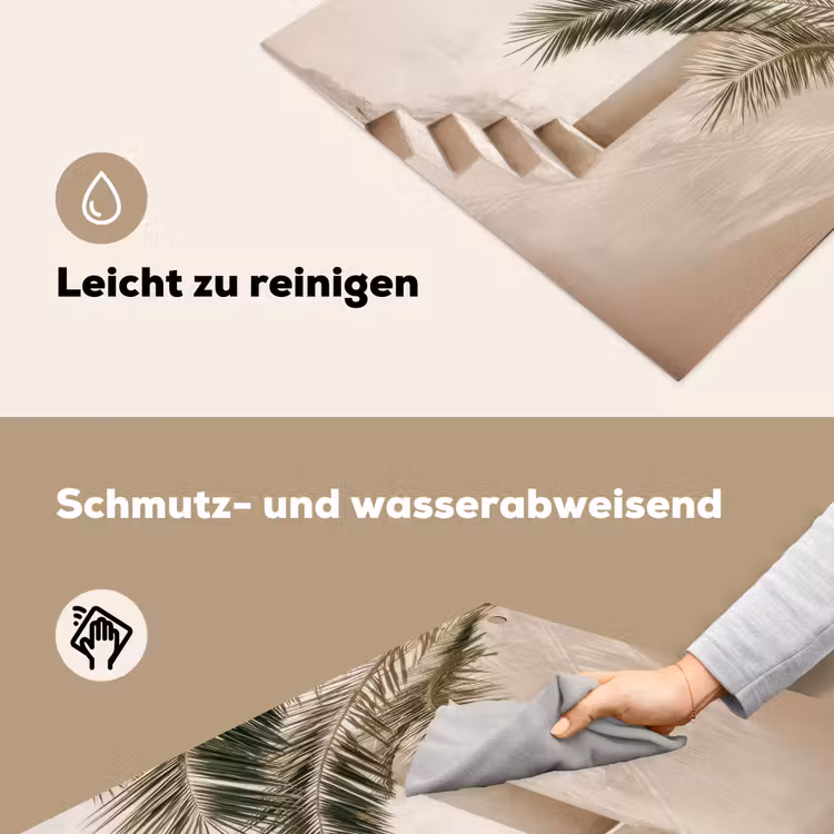Palmboom - Schaduw - Trap - Beige Inductie beschemer met haakjes middel -ky-schoon-de