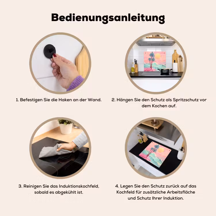 Palmbomen - Golven - Zee Inductie beschemer met haakjes middel -ky-gebruik-de