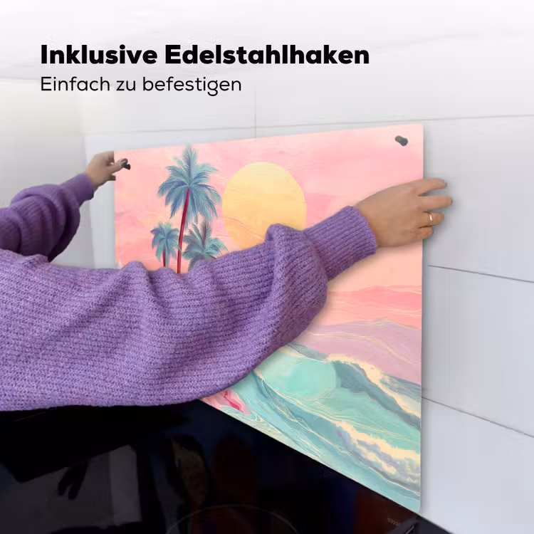 Palmbomen - Golven - Zee Inductie beschemer met haakjes middel -ky-ophangen-de