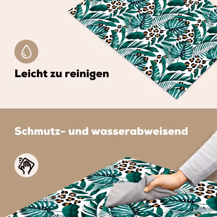 Palmblad - Panterprint - Tropical Inductie beschemer met haakjes klein -ky-schoon-de