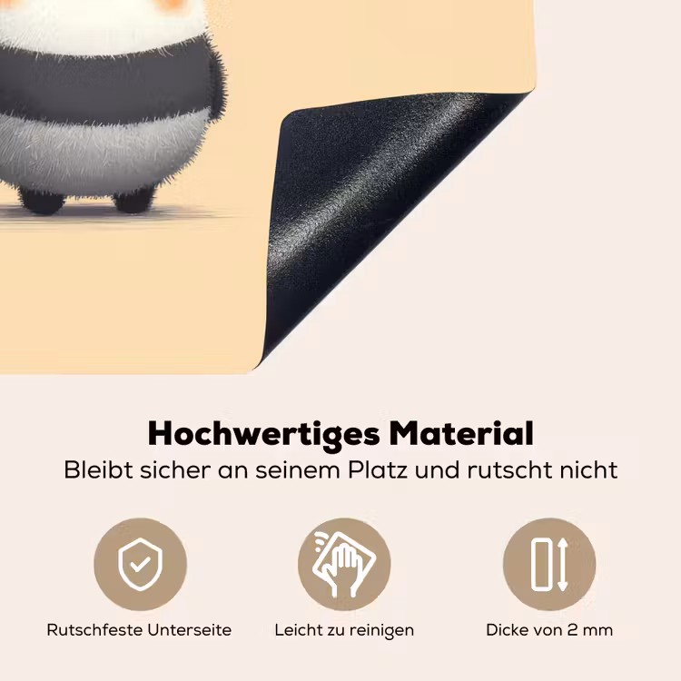 Panda - Beige - Minimalistisch Inductie beschemer met haakjes middel -ky-onderkant-de