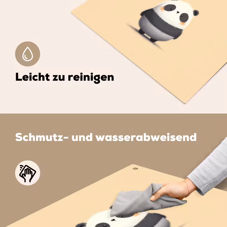 Panda - Beige - Minimalistisch Inductie beschemer met haakjes middel -ky-schoon-de