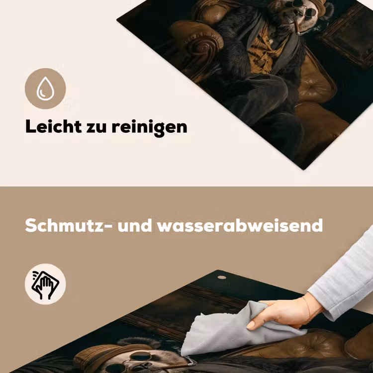 Panda - Hoed - Bril - Pak Inductie beschemer met haakjes klein -ky-schoon-de