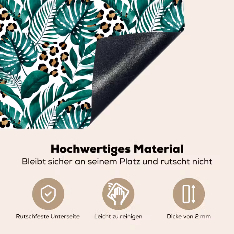 Panterprint - Bladeren - Jungle Inductie beschemer met haakjes klein -ky-onderkant-de
