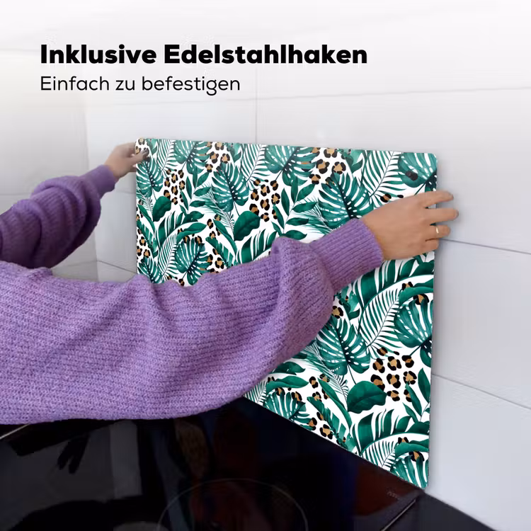 Panterprint - Bladeren - Jungle Inductie beschemer met haakjes klein -ky-ophangen-de