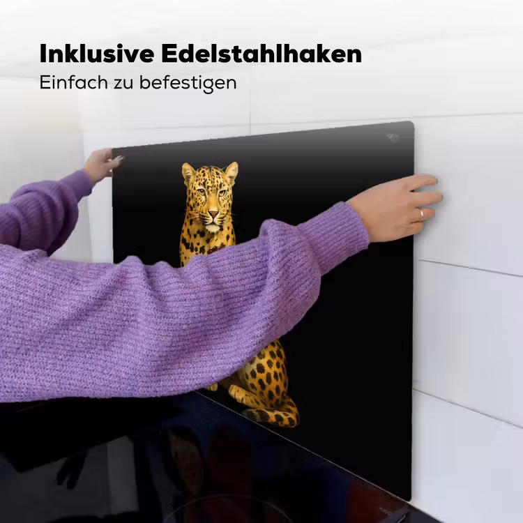 Panter - Realistisch - Bruin Inductie beschemer met haakjes middel -ky-ophangen-de