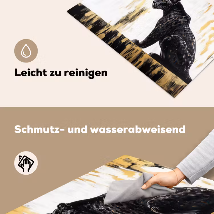 Panter - Zwart - Abstract - Goud Inductie beschemer met haakjes klein -ky-schoon-de