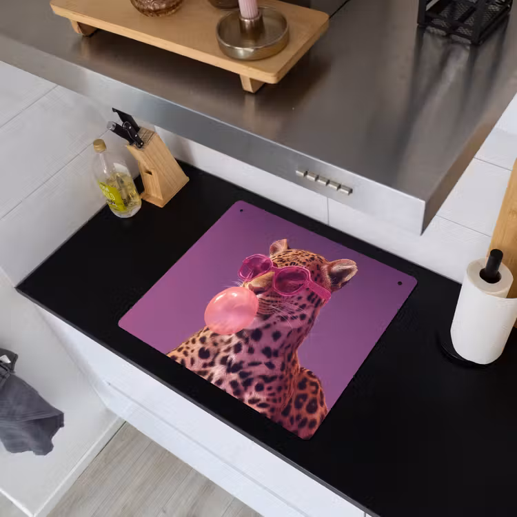 Panter - Zonnebril - Kauwgombel - Roze Inductie beschemer met haakjes middel -sfeer1