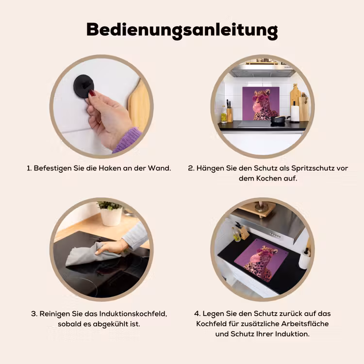 Panter - Zonnebril - Kauwgombel - Roze Inductie beschemer met haakjes middel -ky-gebruik-de