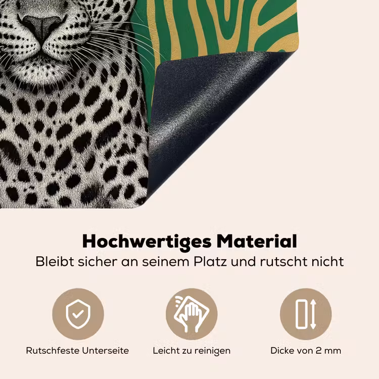 Panter - Zebrapatroon - Groen Inductie beschemer met haakjes middel -ky-onderkant-de