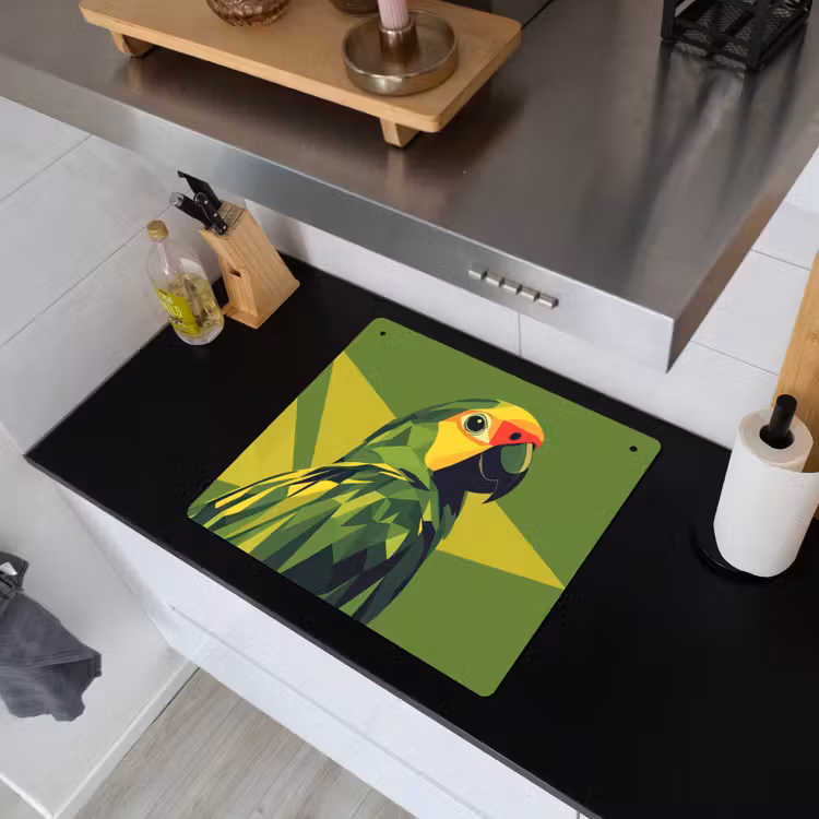 Papegaai - Groen - Snavel - Abstract Inductie beschemer met haakjes middel -sfeer1