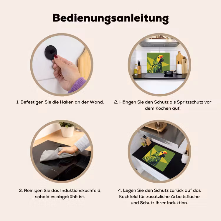 Papegaai - Groen - Snavel - Abstract Inductie beschemer met haakjes middel -ky-gebruik-de