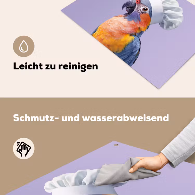 Papegaai - Koksmuts - Paars - Cute Inductie beschemer met haakjes klein -ky-schoon-de