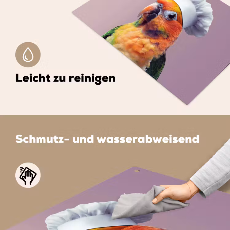 Papegaai - Koksmuts - Nieuwsgierig - Vogel Inductie beschemer met haakjes klein -ky-schoon-de