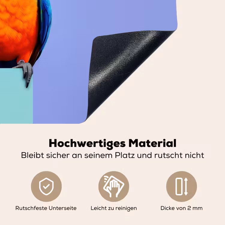 Papegaai - Koksmuts - Vogel - Leuk Inductie beschemer met haakjes klein -ky-onderkant-de